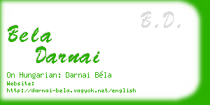 bela darnai business card